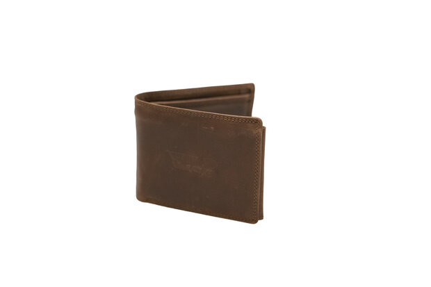 Wild Leather Only !!! Portemonnee Heren Hunter leer Donkerbruin - ( WHRS-027-15) - Billfold -